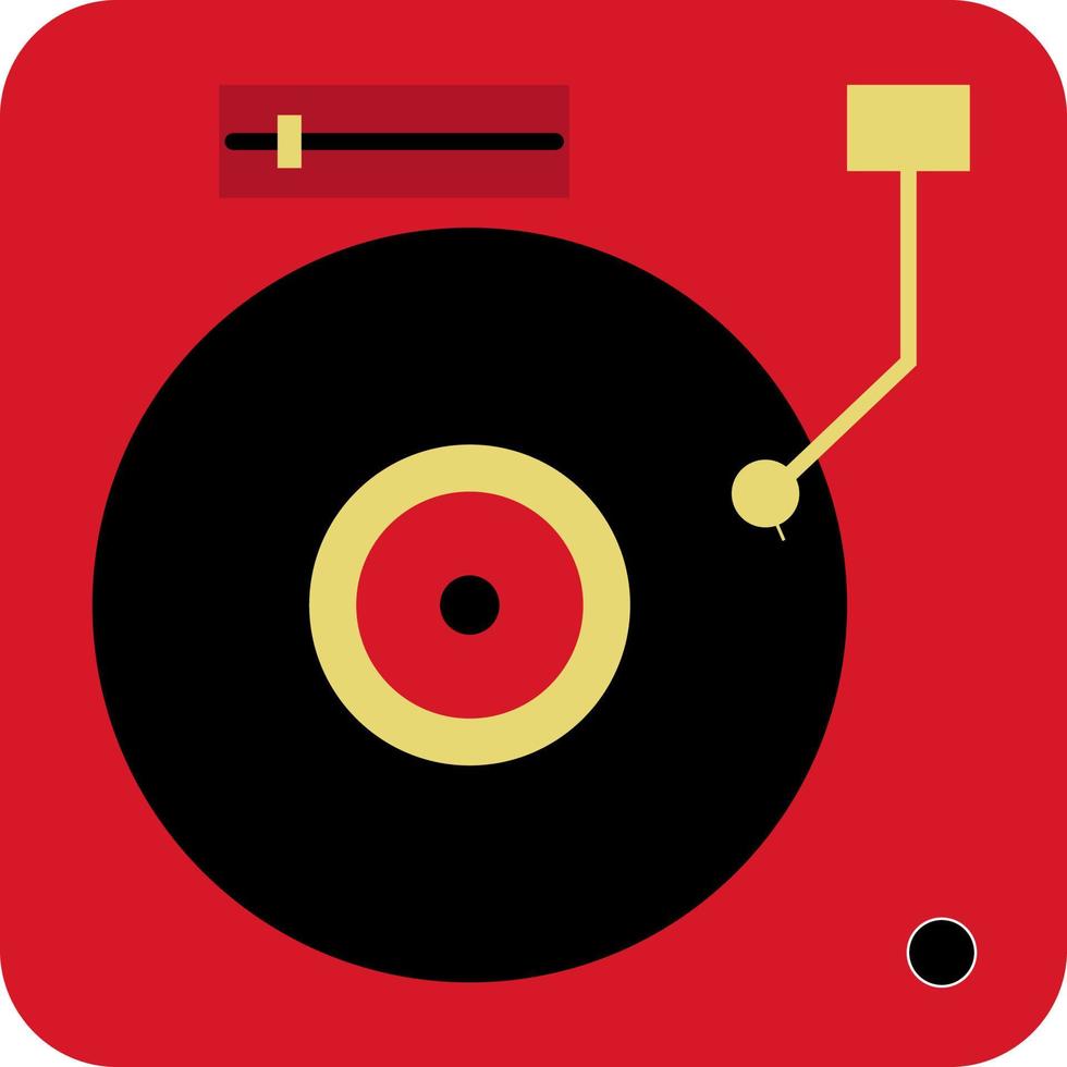 tourne-disque, illustration, vecteur sur fond blanc.