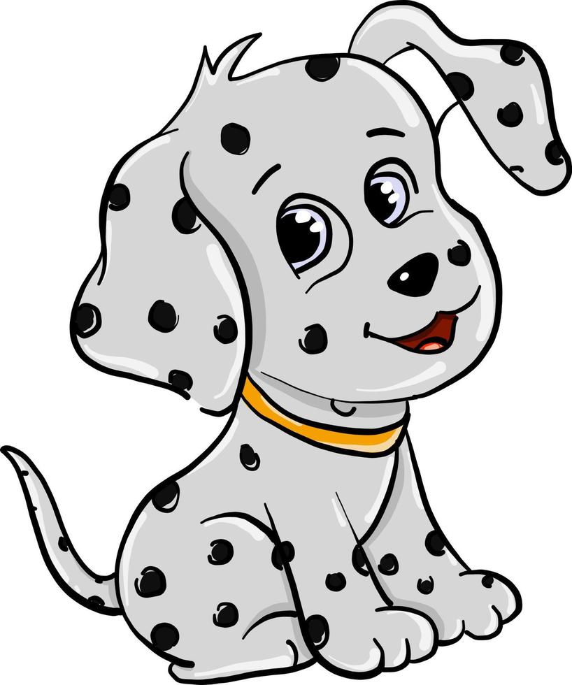 Petit chien dalmatien, illustration, vecteur sur fond blanc