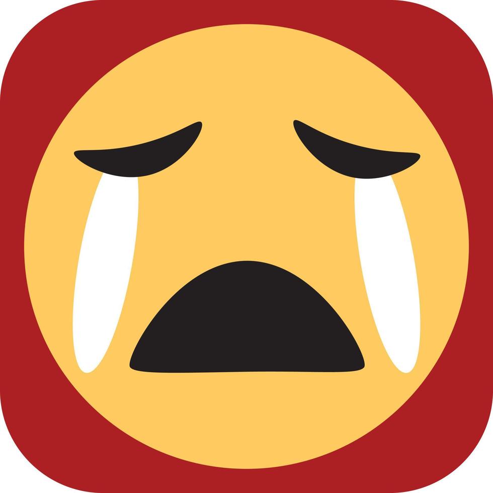 emoji avec des larmes, illustration, vecteur sur fond blanc.
