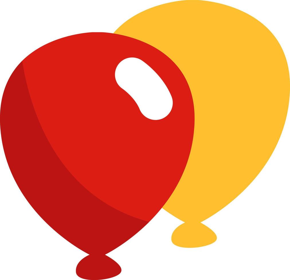 ballons de noël rouges et jaunes, illustration, vecteur sur fond blanc.