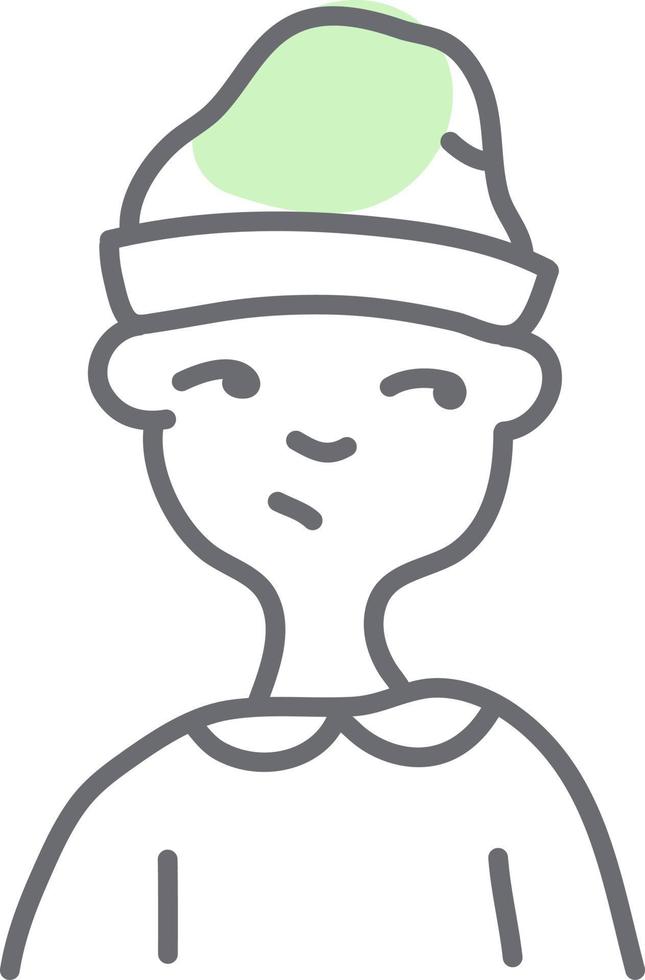 homme avec un simple chapeau vert, illustration, vecteur sur fond blanc.