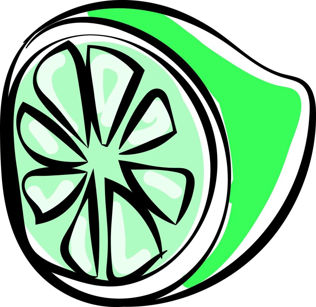 citron vert, illustration, vecteur sur fond blanc.