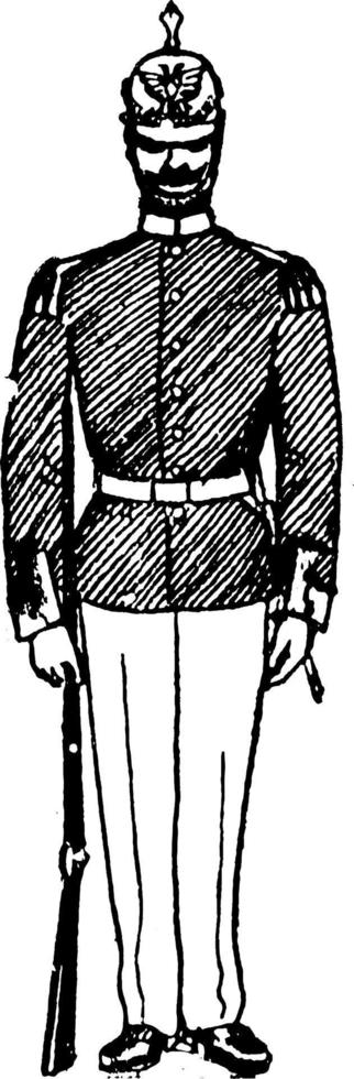 soldat allemand, illustration vintage. vecteur