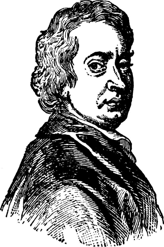 john dryden, illustration vintage vecteur