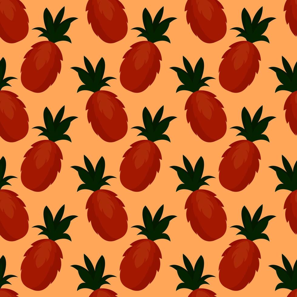 motif ananas, motif sans couture sur fond orange. vecteur