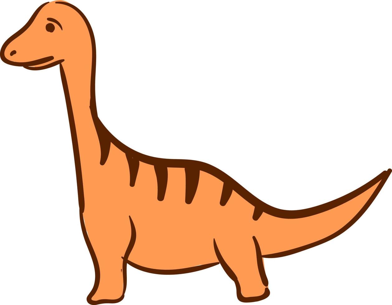 triste dinosaure orange, illustration, vecteur sur fond blanc.