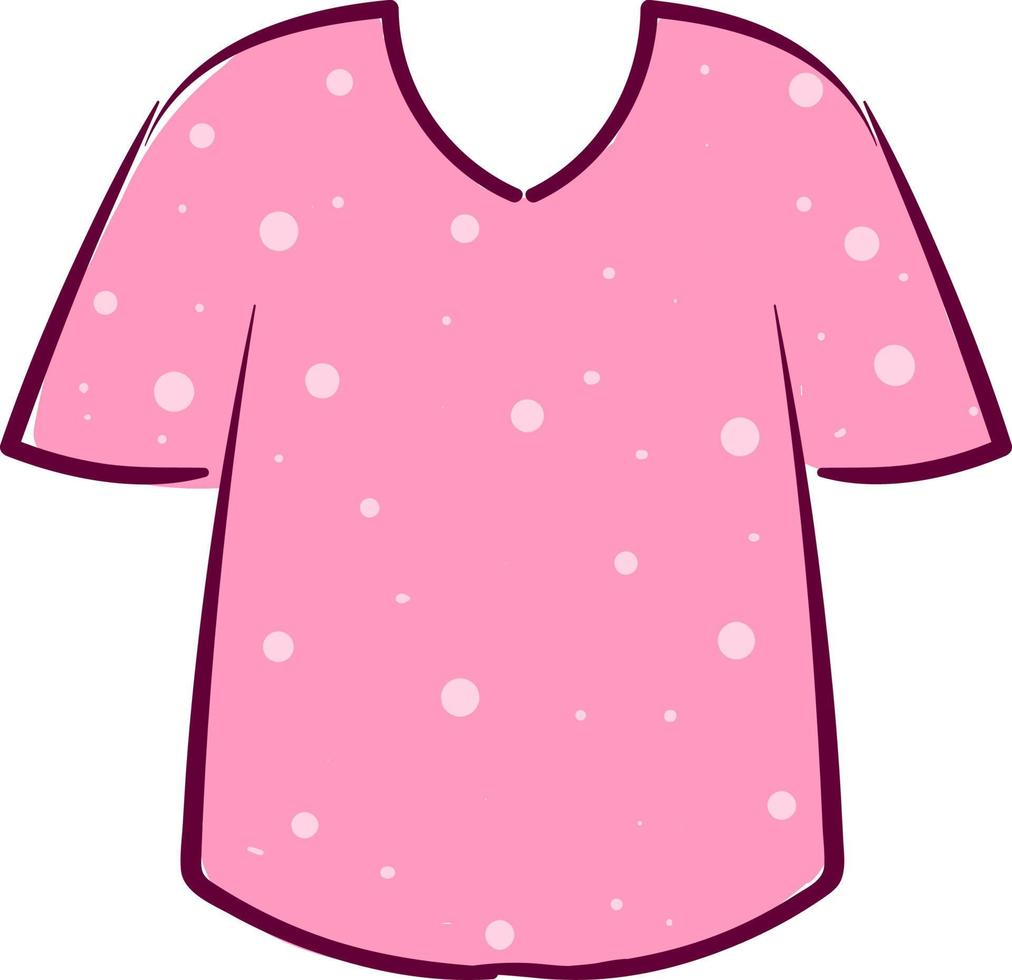 chemise mignonne rose, illustration, vecteur sur fond blanc.