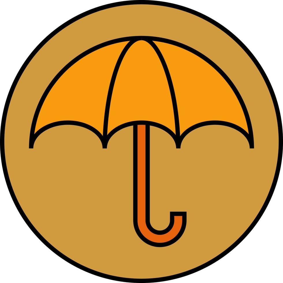 parapluie orange, illustration, vecteur, sur fond blanc. vecteur