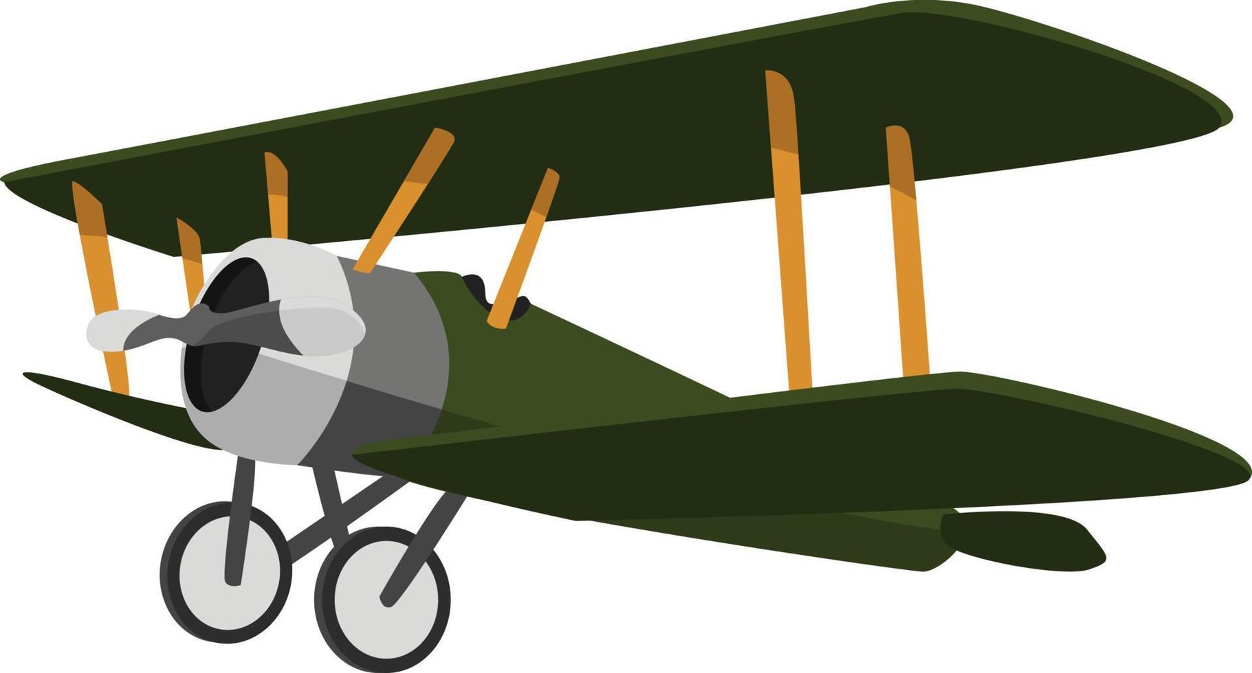 avion vert , illustration, vecteur sur fond blanc