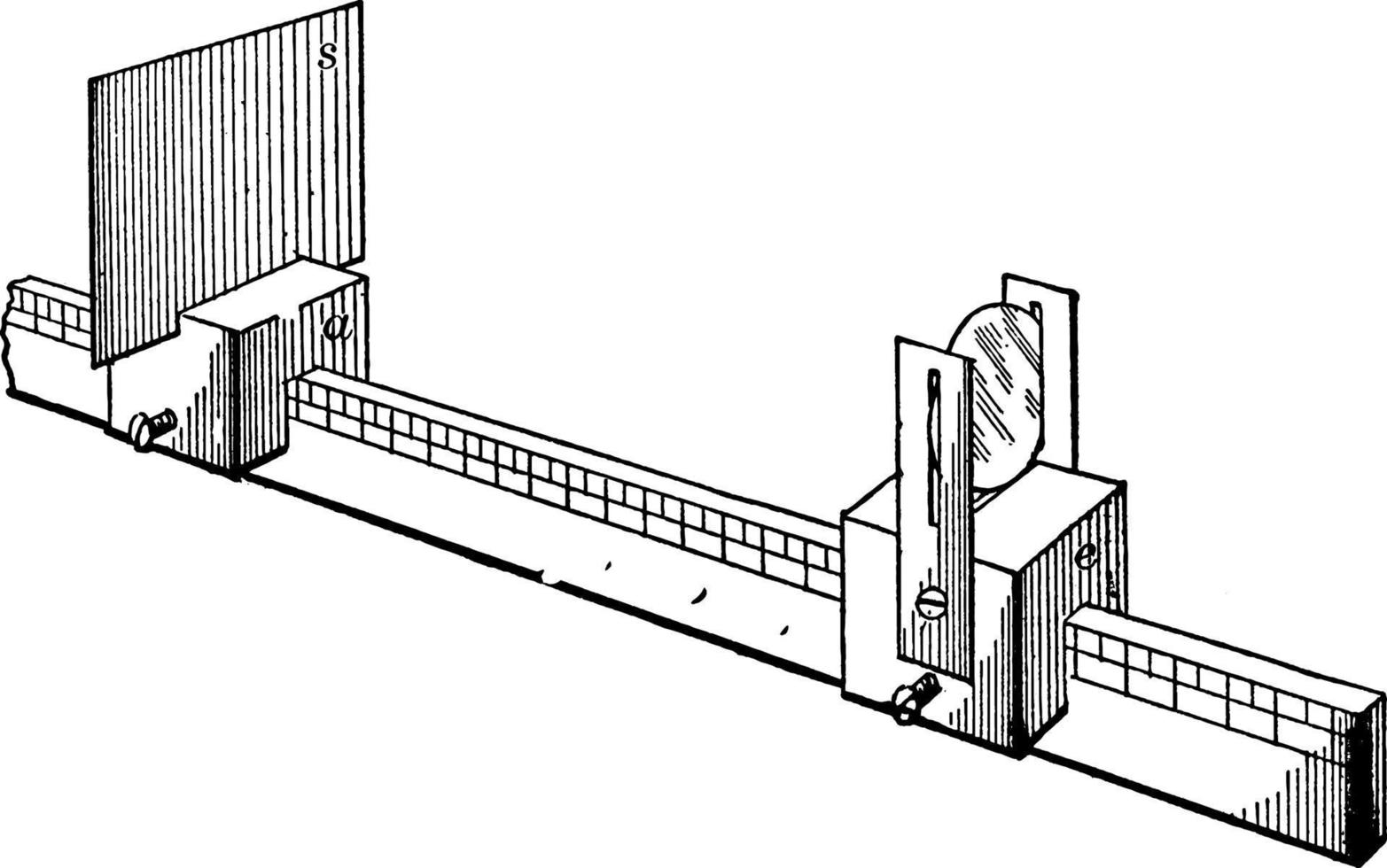 règle et objectif, illustration vintage. vecteur