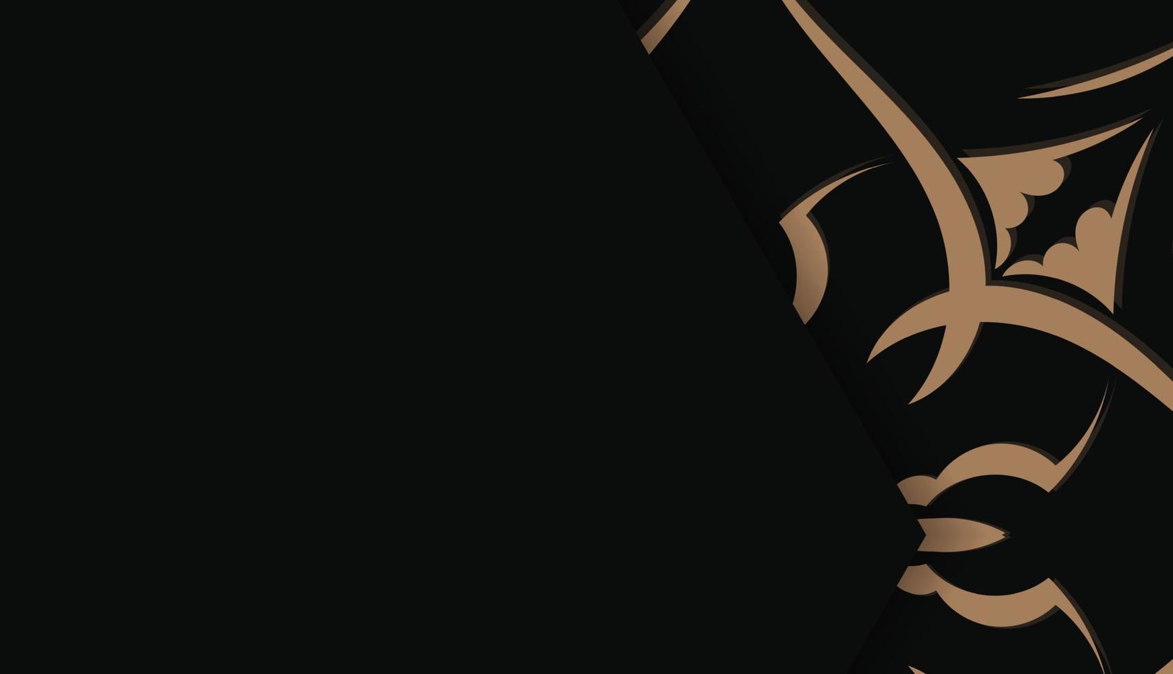 modèle de bannière noire avec motif marron grec et espace pour votre logo vecteur