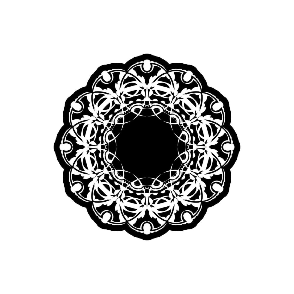 bordure décorative cadre rond, décor d'art de modèle d'ornement de cercle noir et blanc, baroque ornemental circulaire pour la céramique de conception, carte, invitation, mariage, assiette, bannière, salutation, dentelle, image vectorielle vecteur