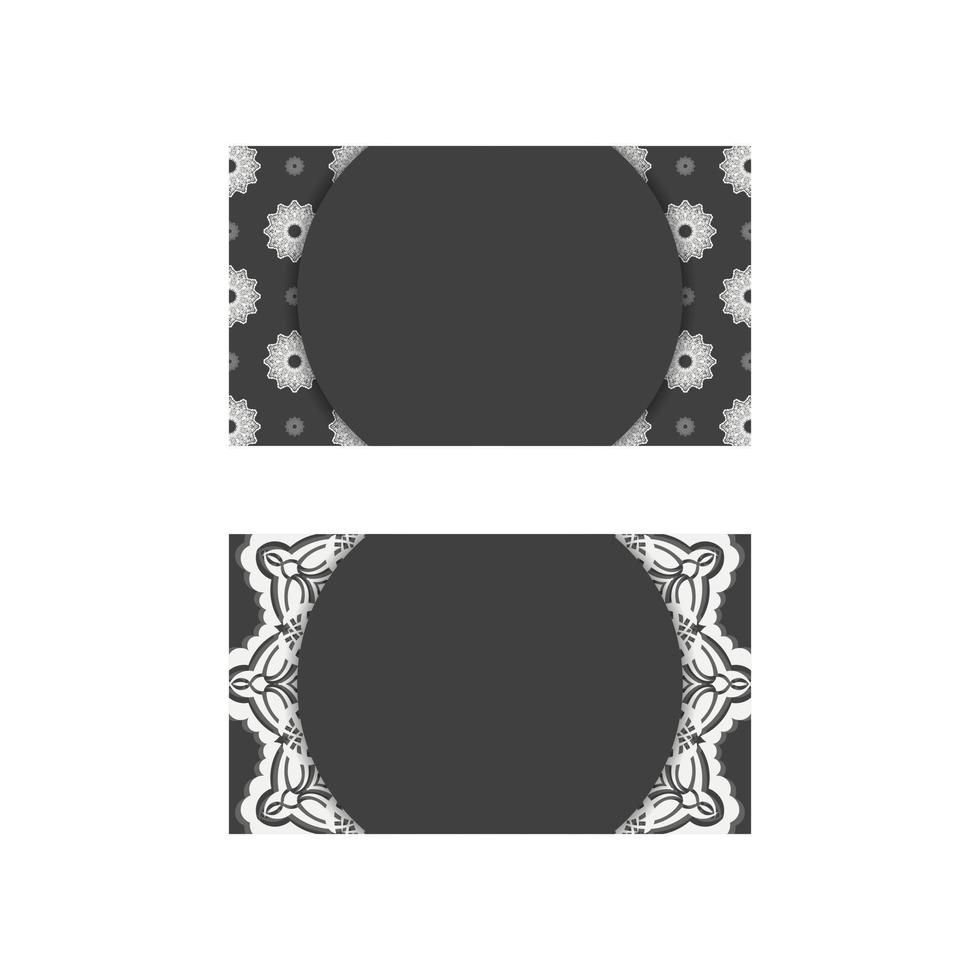 carte de visite noire avec motif blanc vintage pour votre personnalité. vecteur