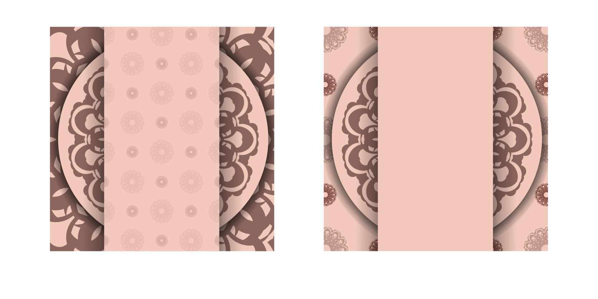 carte de voeux en rose avec motif vintage préparé pour la typographie. vecteur