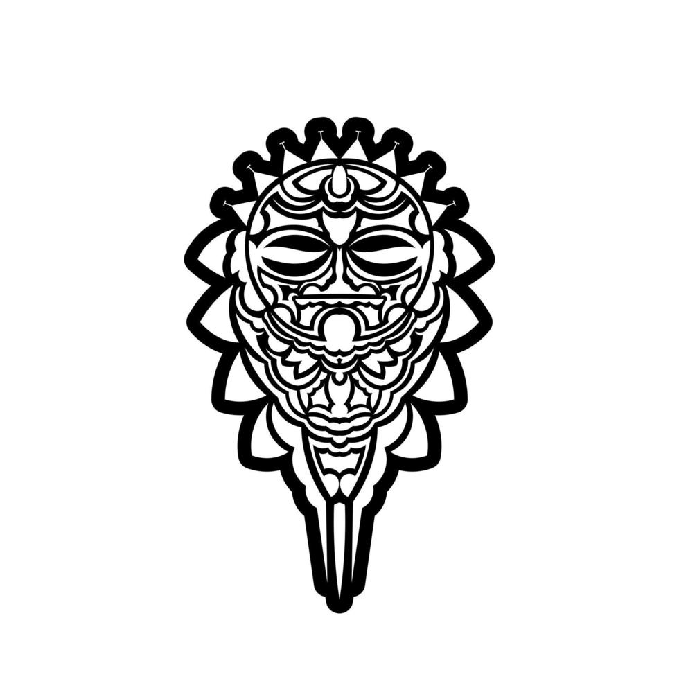 masque traditionnel maori. masque de style tatouage polynésien. illustration vectorielle. vecteur