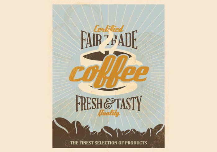 Vecteur de café certifié de libre-échange