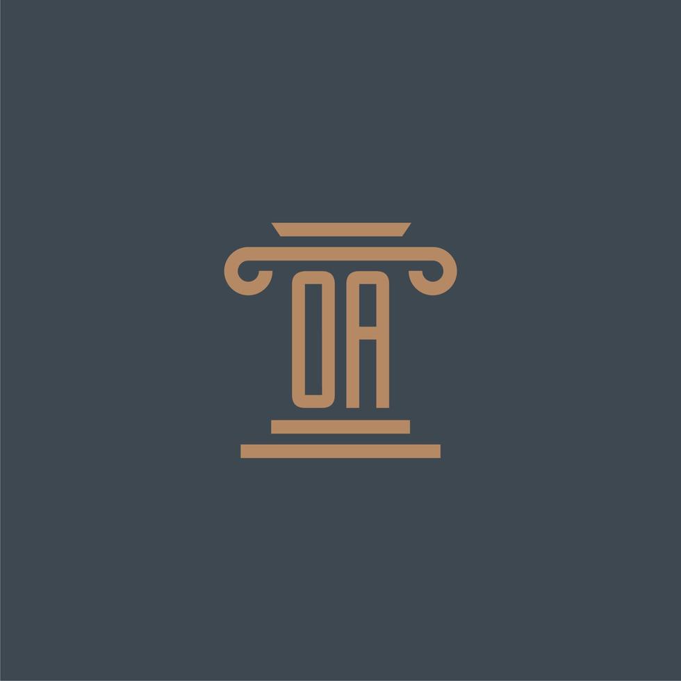 o un monogramme initial pour le logo du cabinet d'avocats avec un design de pilier vecteur