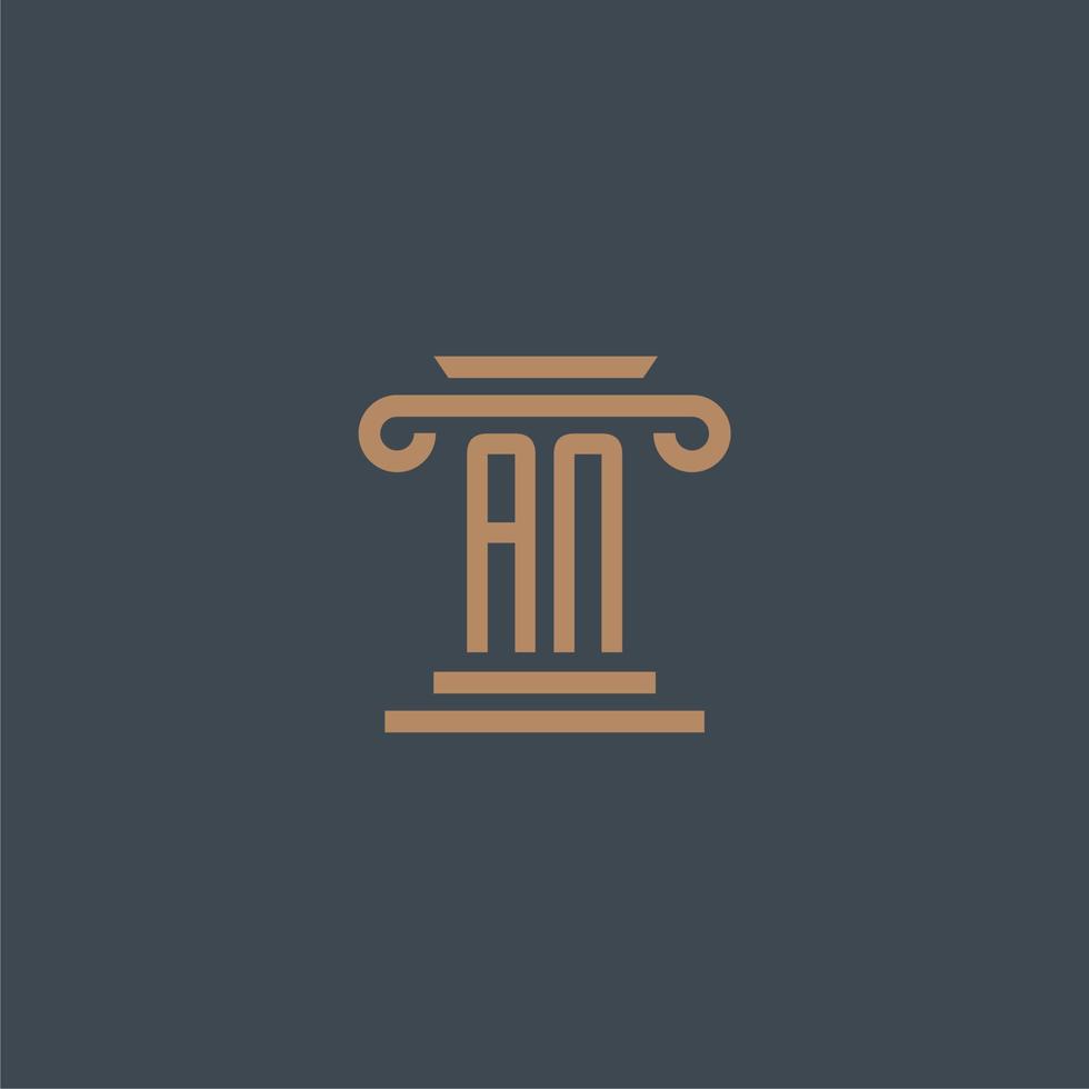 un monogramme initial pour le logo du cabinet d'avocats avec un design de pilier vecteur