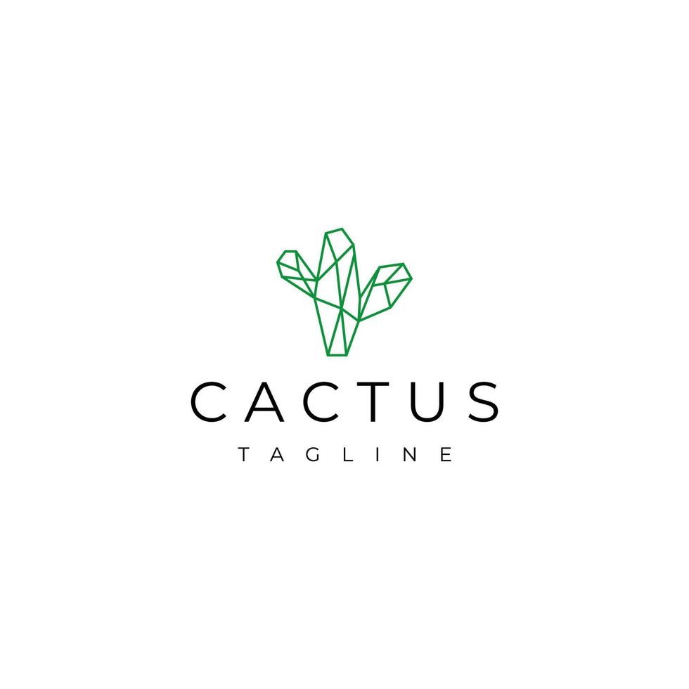 modèle de conception d'icône de vecteur de logo de cactus