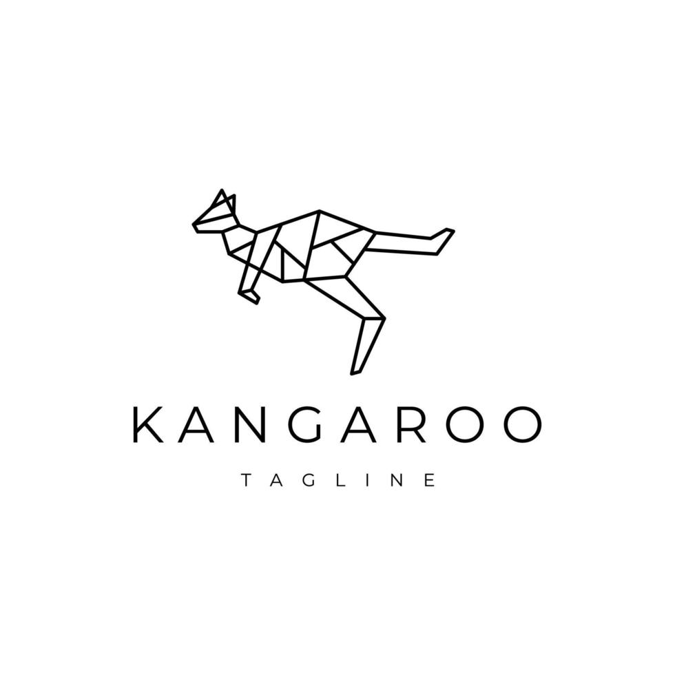vecteur d'icône de conception de logo kangourou