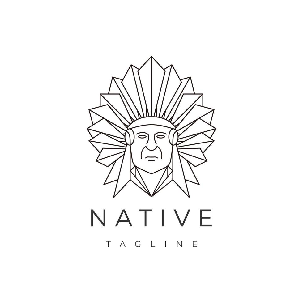 modèle de conception d'icône de logo apache indien natif vecteur