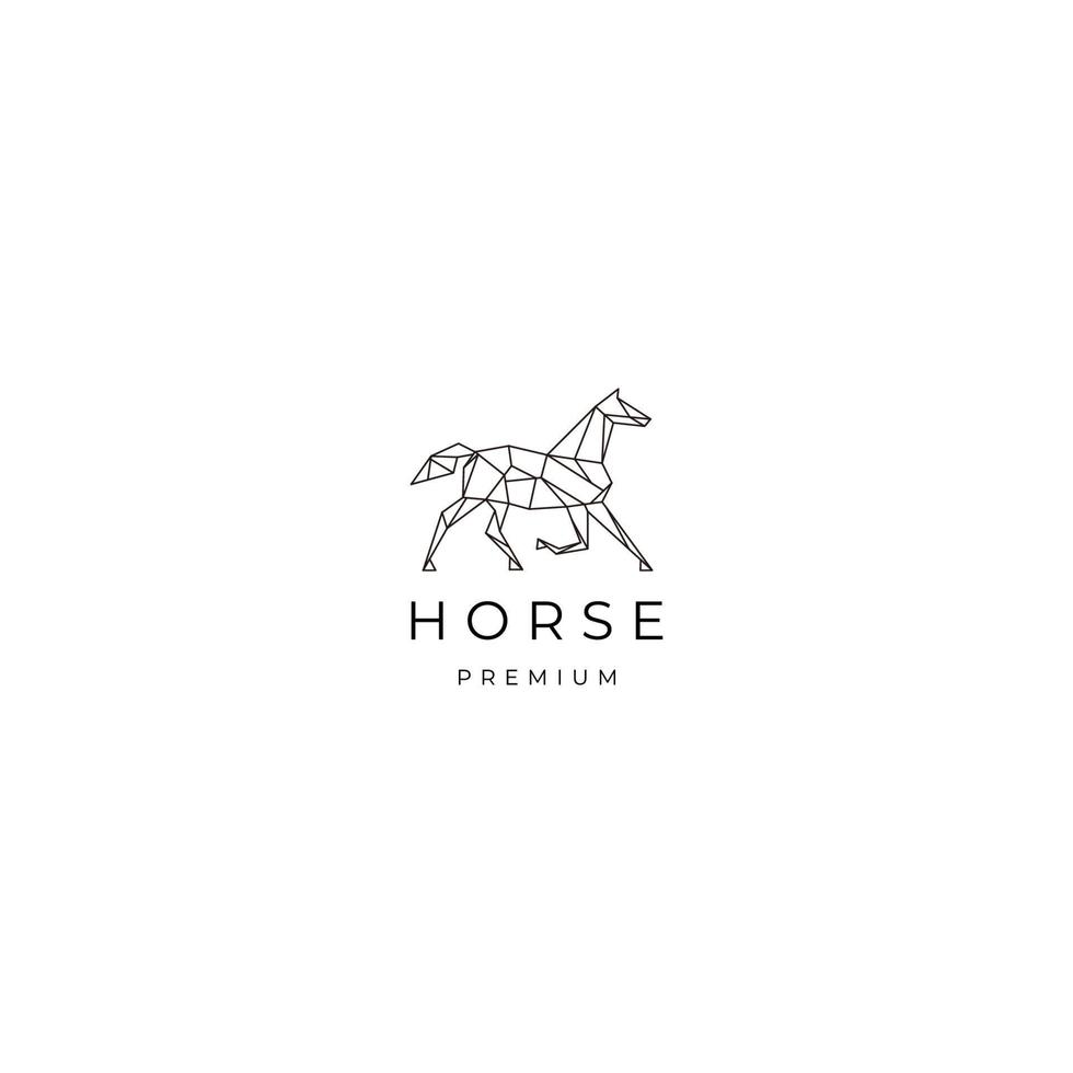modèle de conception d'icône de logo géométrique de cheval vecteur