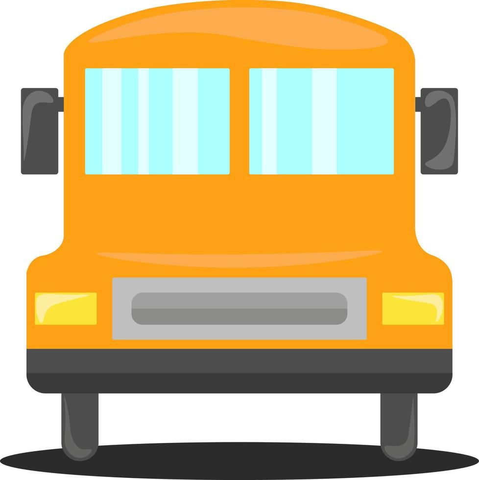 Autobus scolaire jaune, illustration, vecteur sur fond blanc.