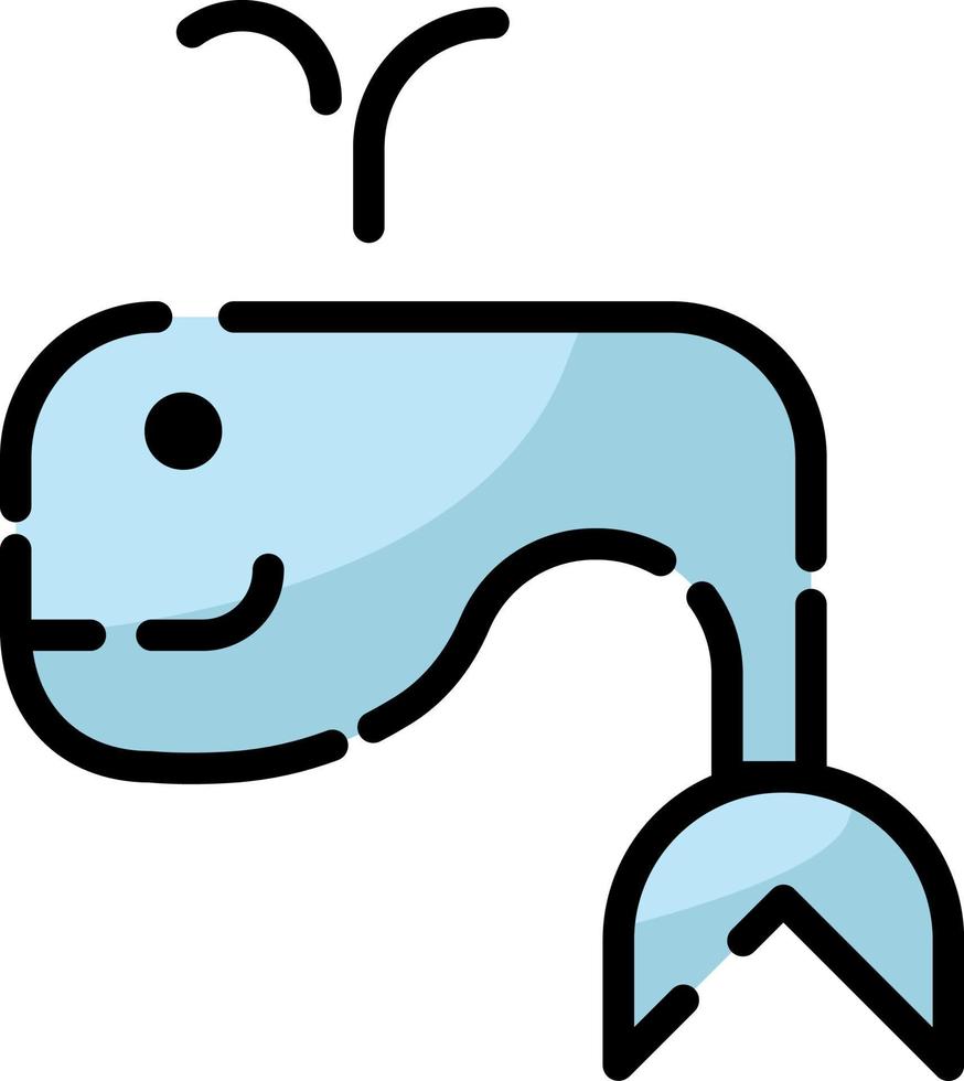 baleine bleue, illustration, vecteur sur fond blanc.