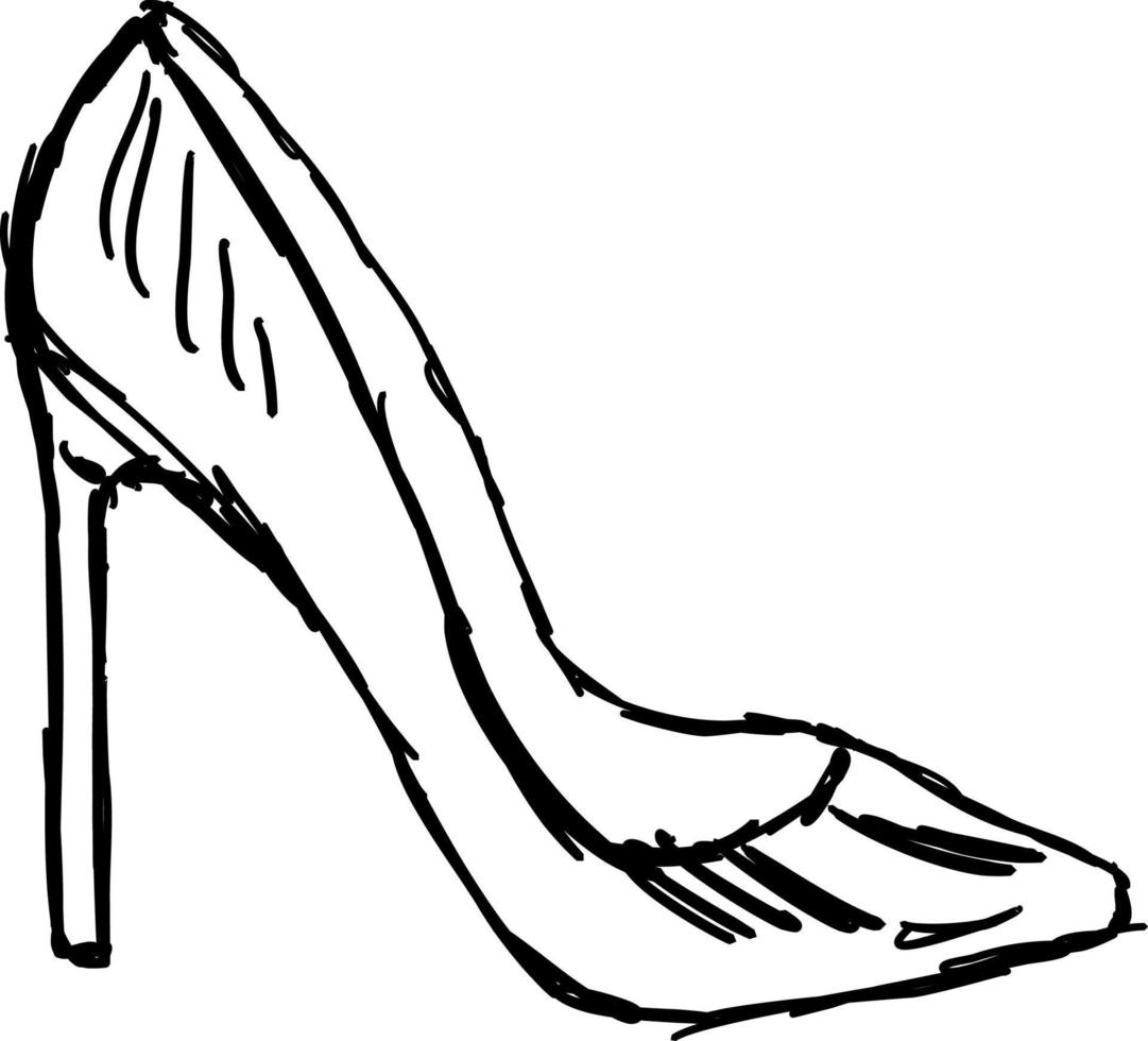 dessin d'une chaussure, illustration, vecteur sur fond blanc.