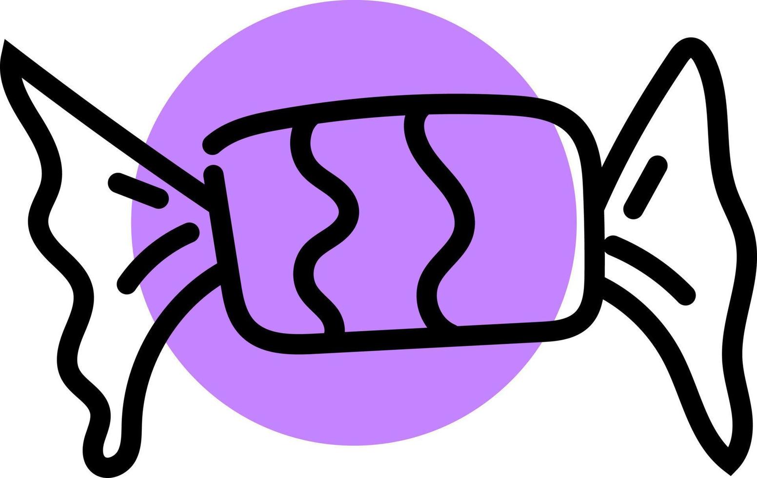 Bonbons au caramel violet, illustration, vecteur sur fond blanc