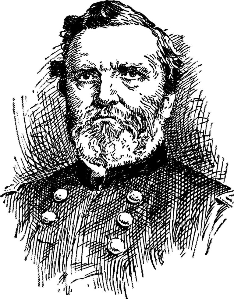 général george henry thomas, illustration vintage vecteur