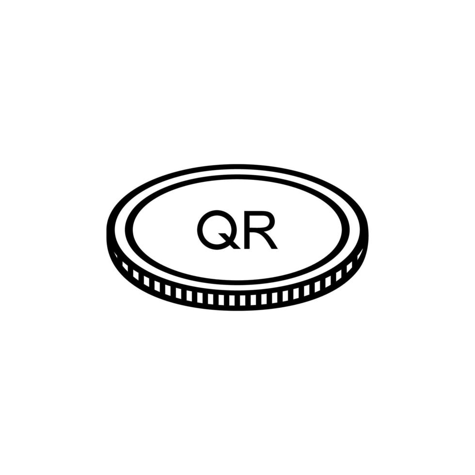 symbole d'icône de devise qatar, riyal qatari, signe qar. illustration vectorielle vecteur