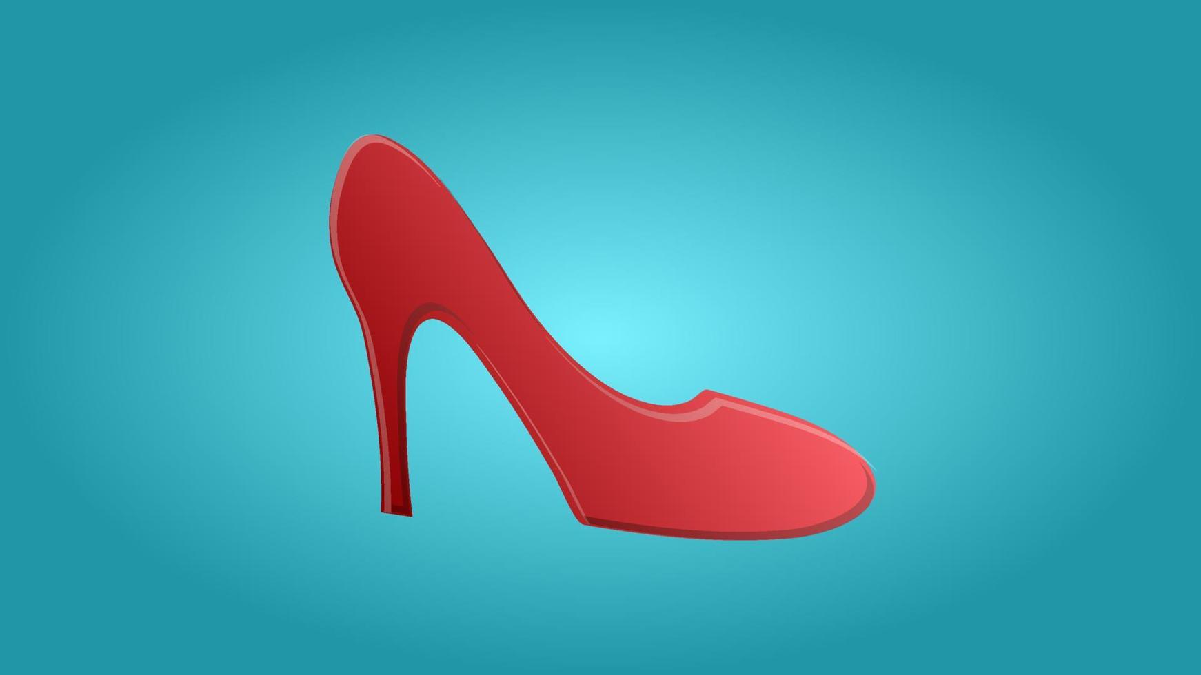 à la mode belle beauté glamour chaussures pour femmes rouges à la mode avec de gros talons aiguilles sur fond bleu. illustration vectorielle vecteur