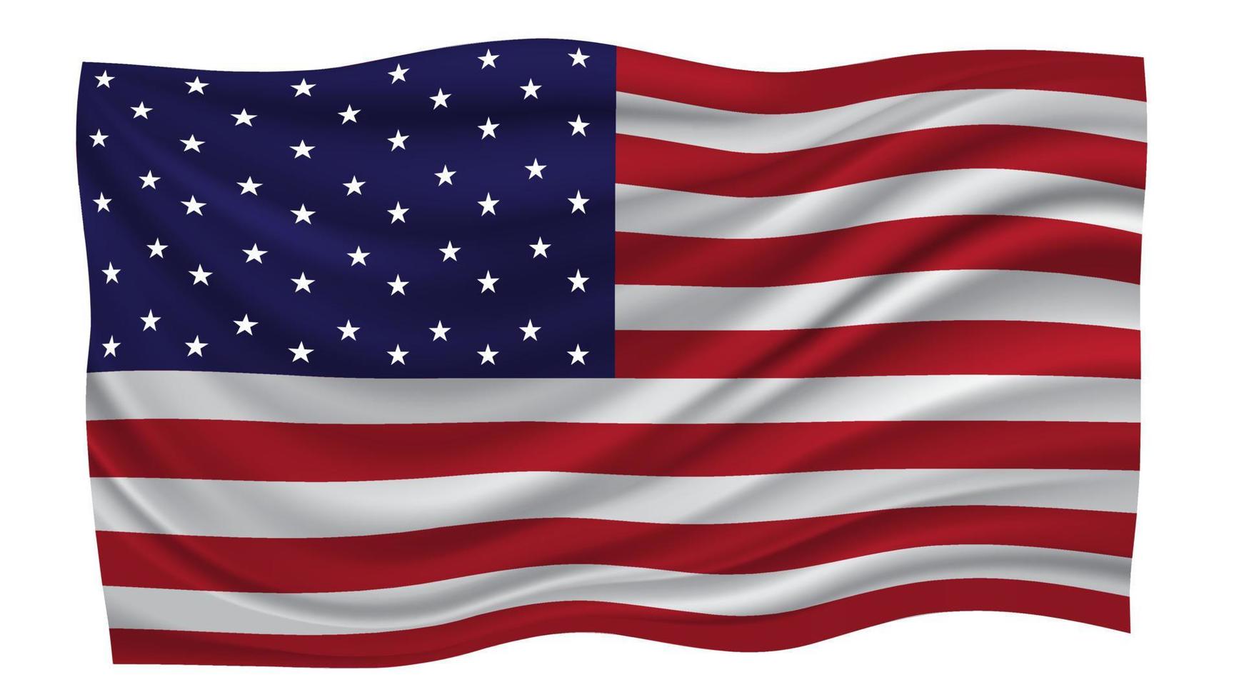 conception de modèle de drapeau américain réaliste vecteur