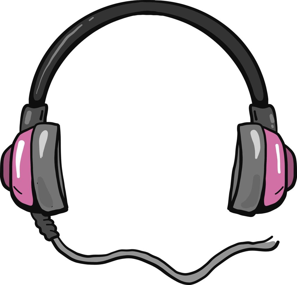 Casque violet, illustration, vecteur sur fond blanc.