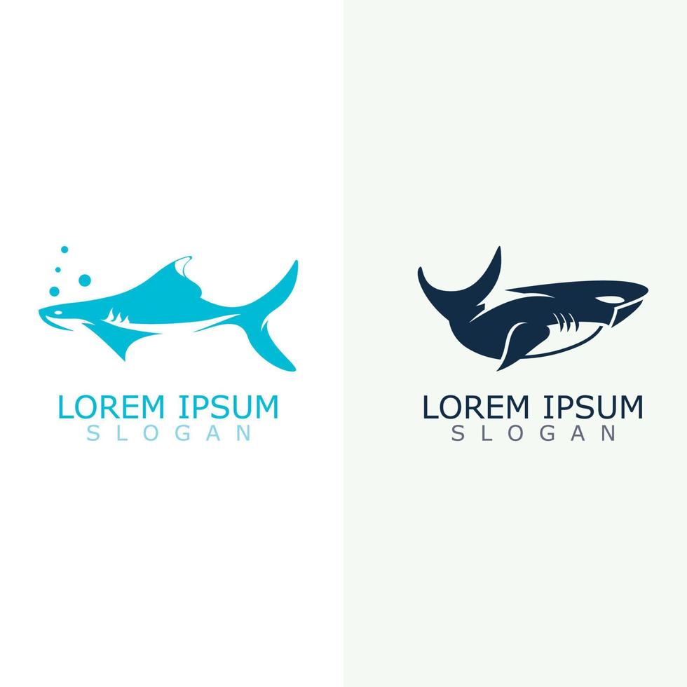 requin logo animal mer conception icône vecteur silhouette