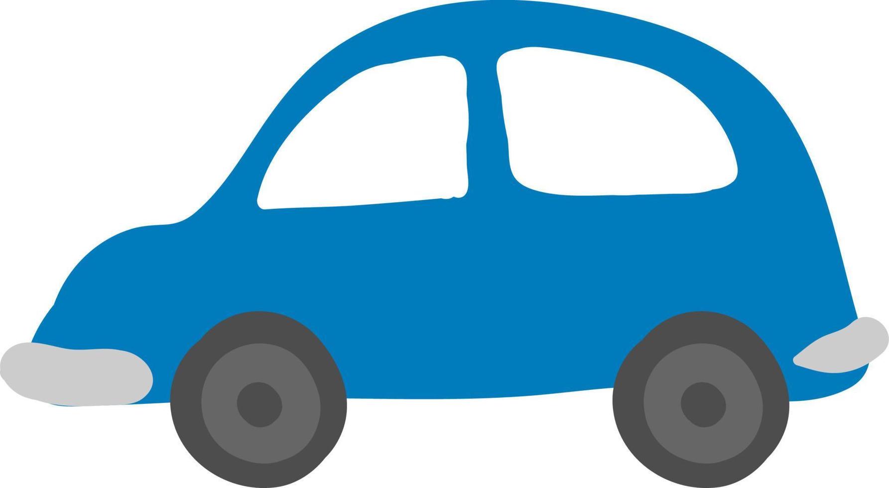 petite voiture bleue, illustration, vecteur sur fond blanc.