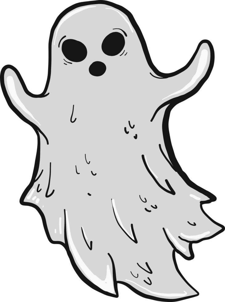 fantôme effrayant, illustration, vecteur sur fond blanc.