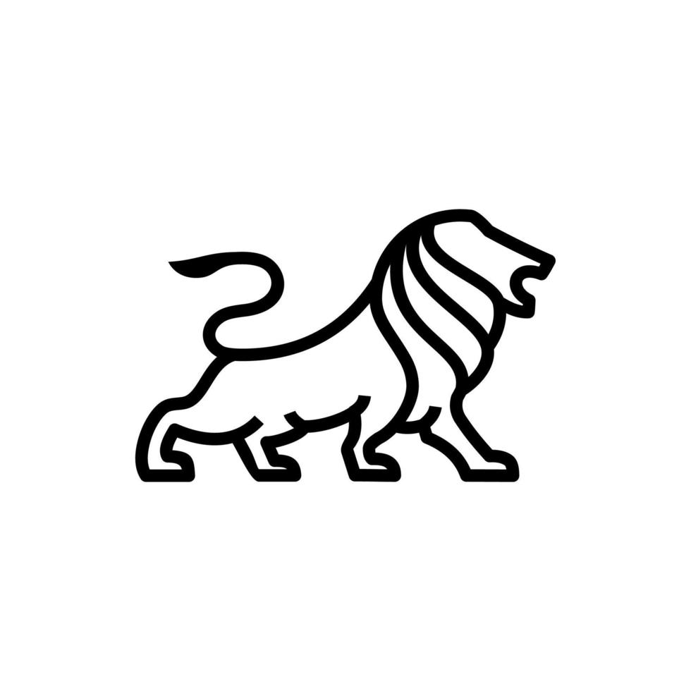 contour du logo du lion vecteur