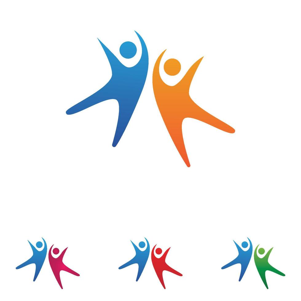 logo du groupe communautaire de l'équipe de personnes, réseau et vecteur d'icônes sociales