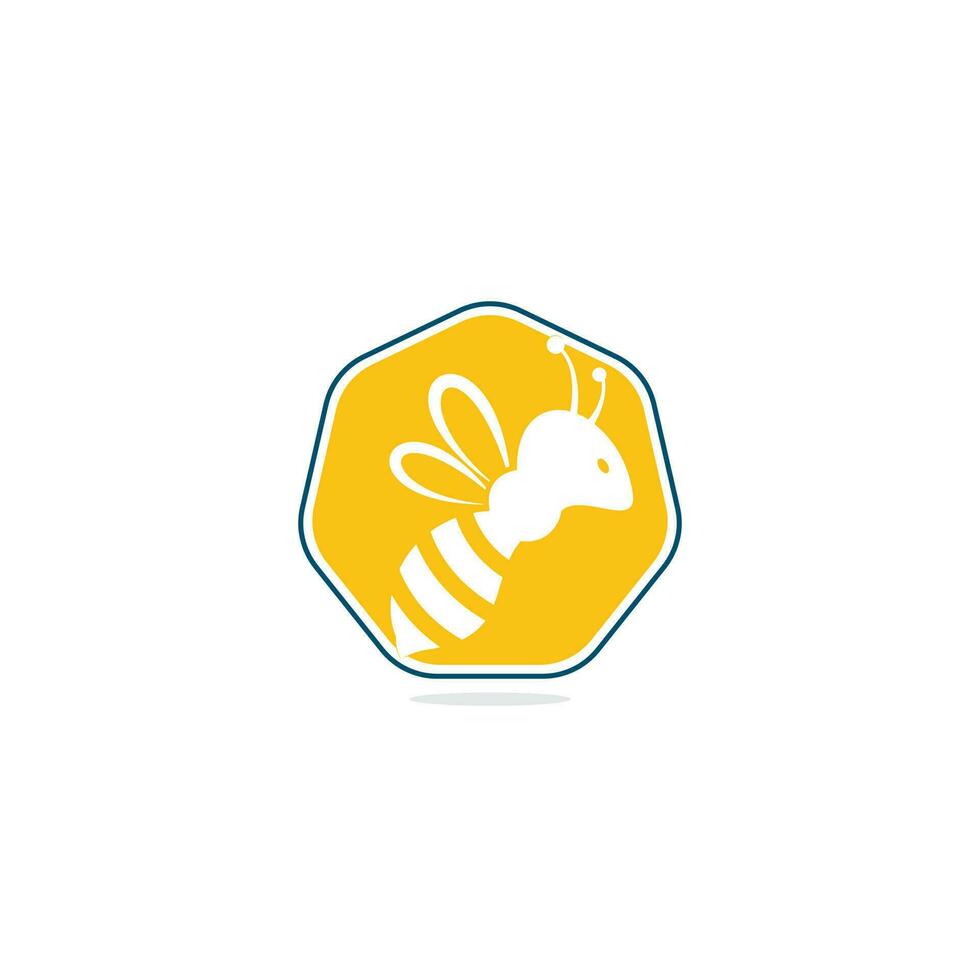 création de logo d'abeille. concept de logo d'abeille pour la conception d'emballages de miel. vecteur
