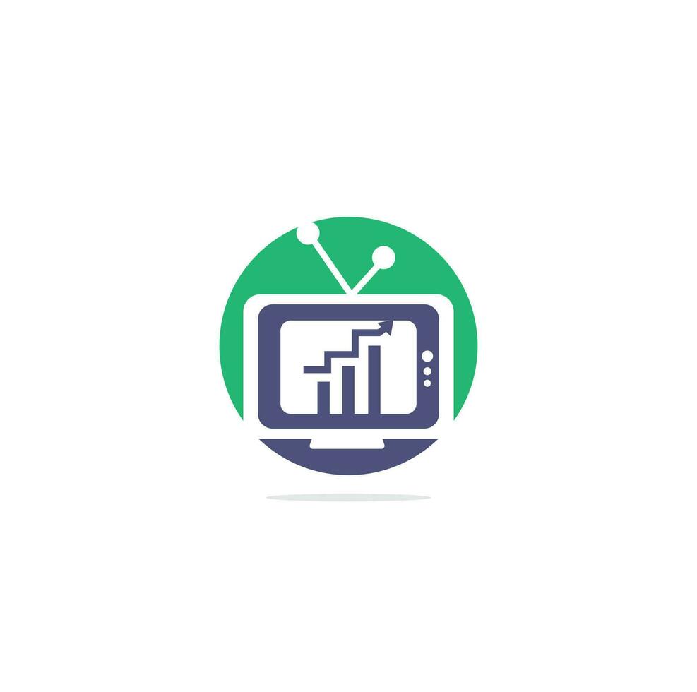 modèle de conception de logo finance tv. illustration vectorielle de conception de logo graphique tv. combinaison graphique et logo tv. vecteur