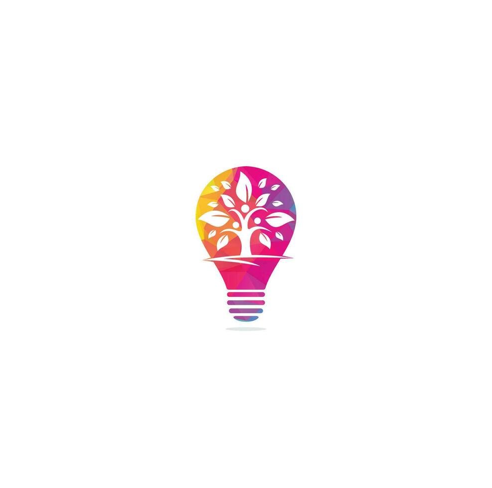 création de logo de concept de forme d'ampoule d'arbre généalogique. création de logo d'icône de symbole d'arbre généalogique. logo de l'arbre humain. vecteur