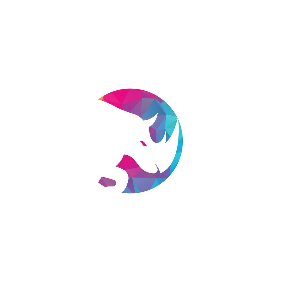 conception de vecteur de logo de rhinocéros. logo de rhinocéros pour club de sport ou équipe. icône tête de rhinocéros.