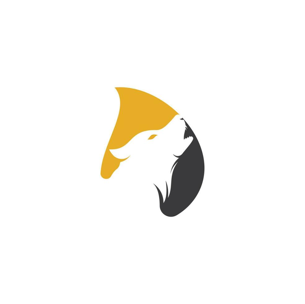 création de logo de concept de forme de goutte de loup. création de logo de loup professionnel moderne. vecteur de logo tête de loup