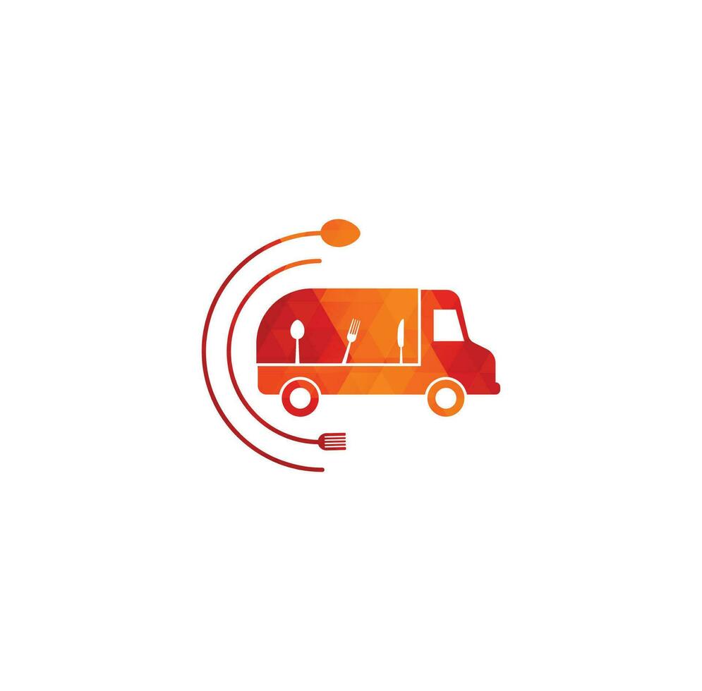 modèle de conception de logo de camion de nourriture. création de logo de livraison de nourriture. création de logo de messagerie de camion de nourriture. vecteur