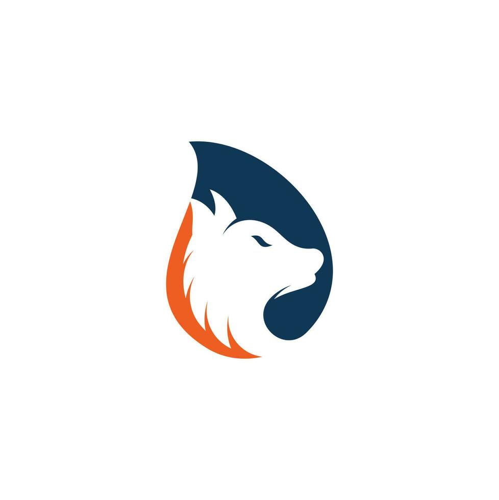 création de logo de concept de forme de goutte de loup. création de logo de loup professionnel moderne. vecteur de logo tête de loup