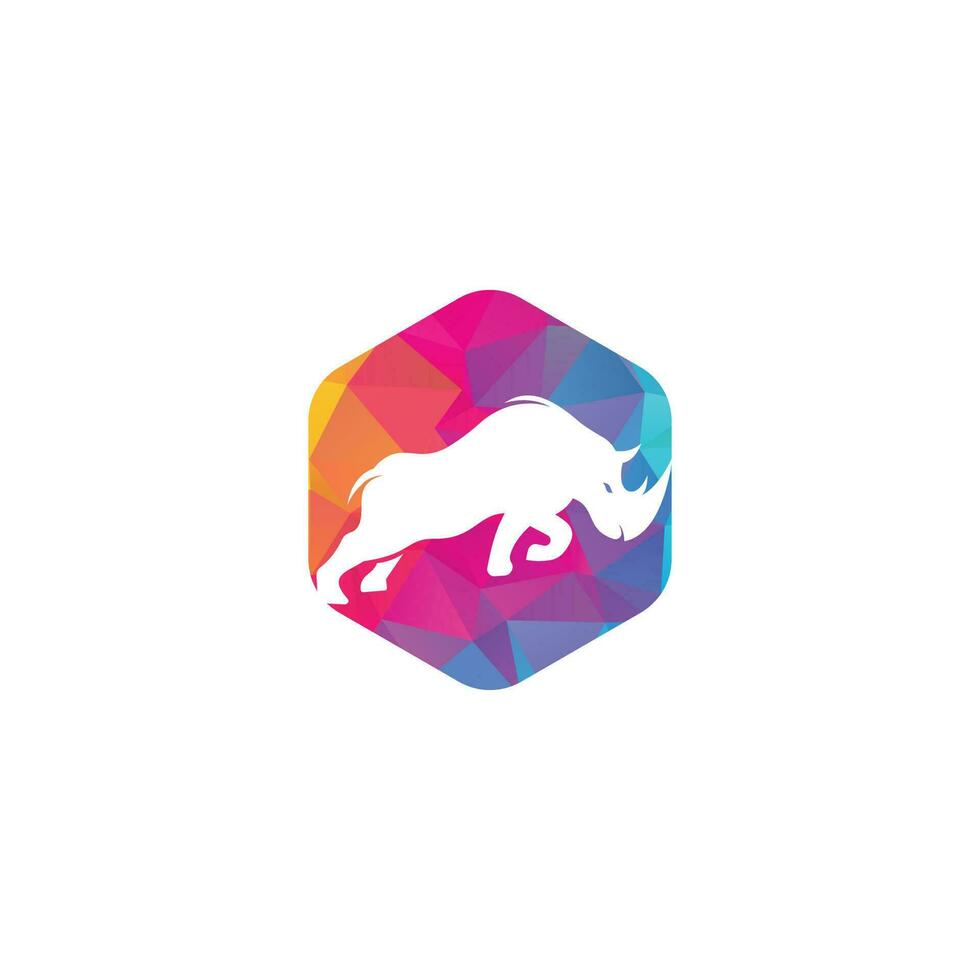 conception de vecteur de logo de rhinocéros. logo de rhinocéros pour club de sport ou équipe. logo de rhinocéros en colère