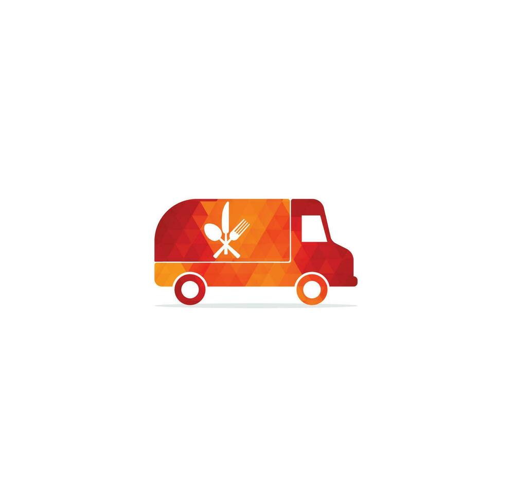 modèle de conception de logo de camion de nourriture. création de logo de livraison de nourriture. création de logo de messagerie de camion de nourriture. vecteur