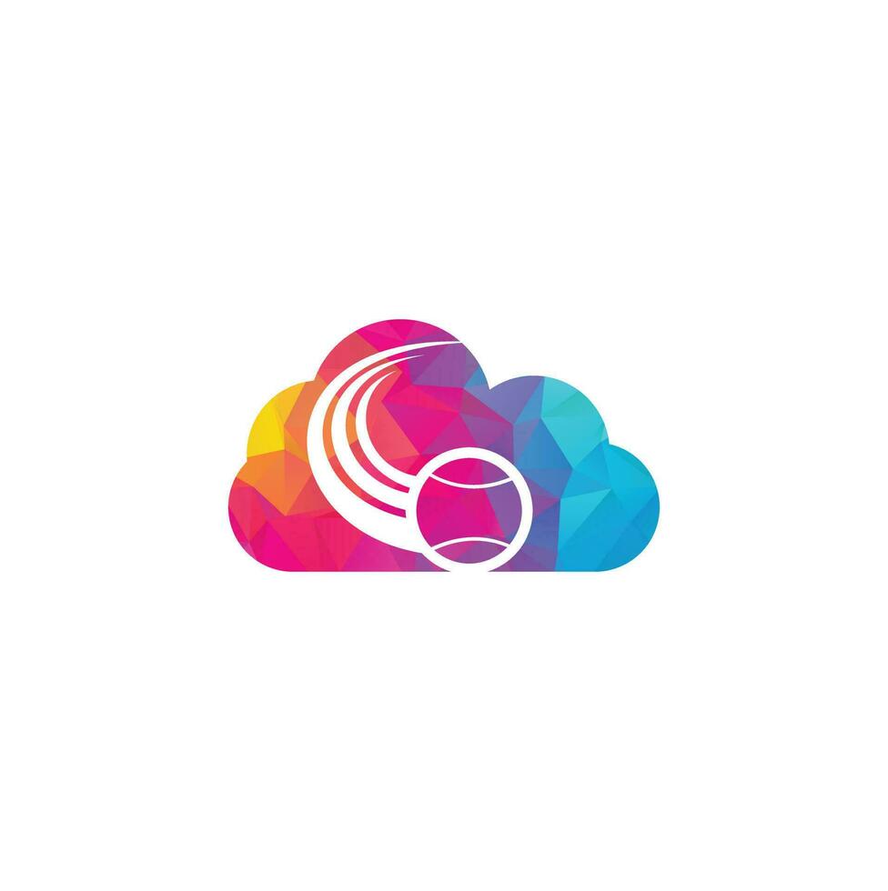 logo de concept de forme de nuage de balle de tennis. création de logo de tennis vecteur